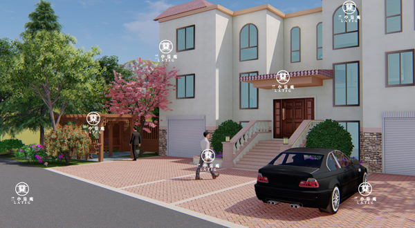 百通香溪庭院別墅景觀設計,青島庭院設計